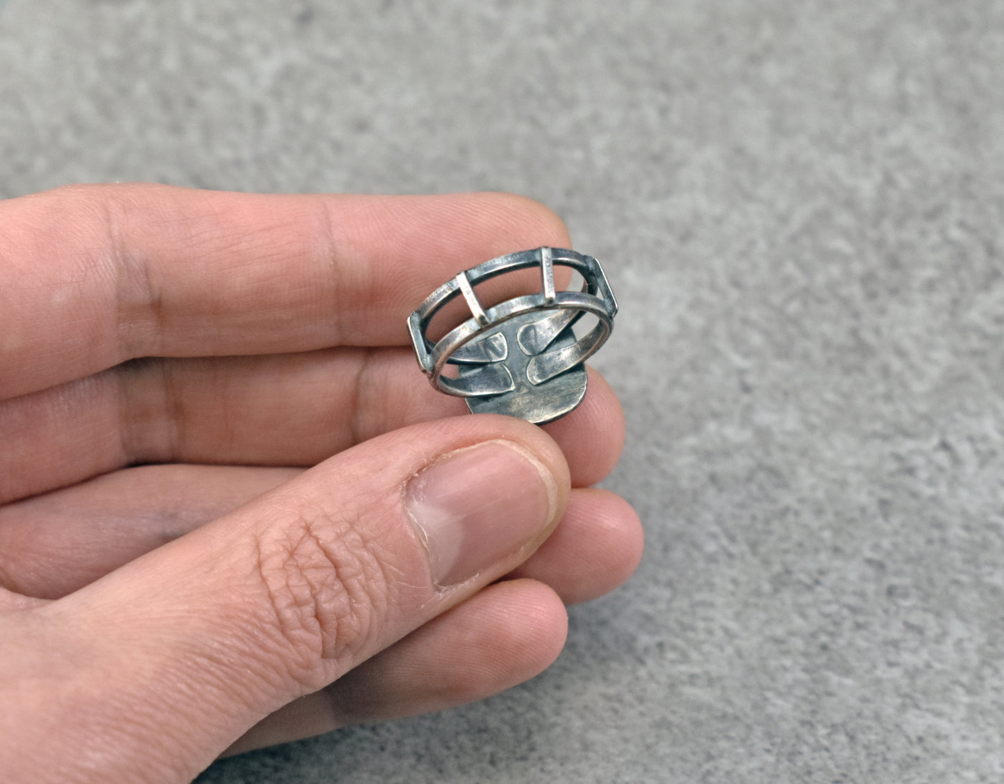 Aventurine and Sterling Silver Ring, Size 6.5