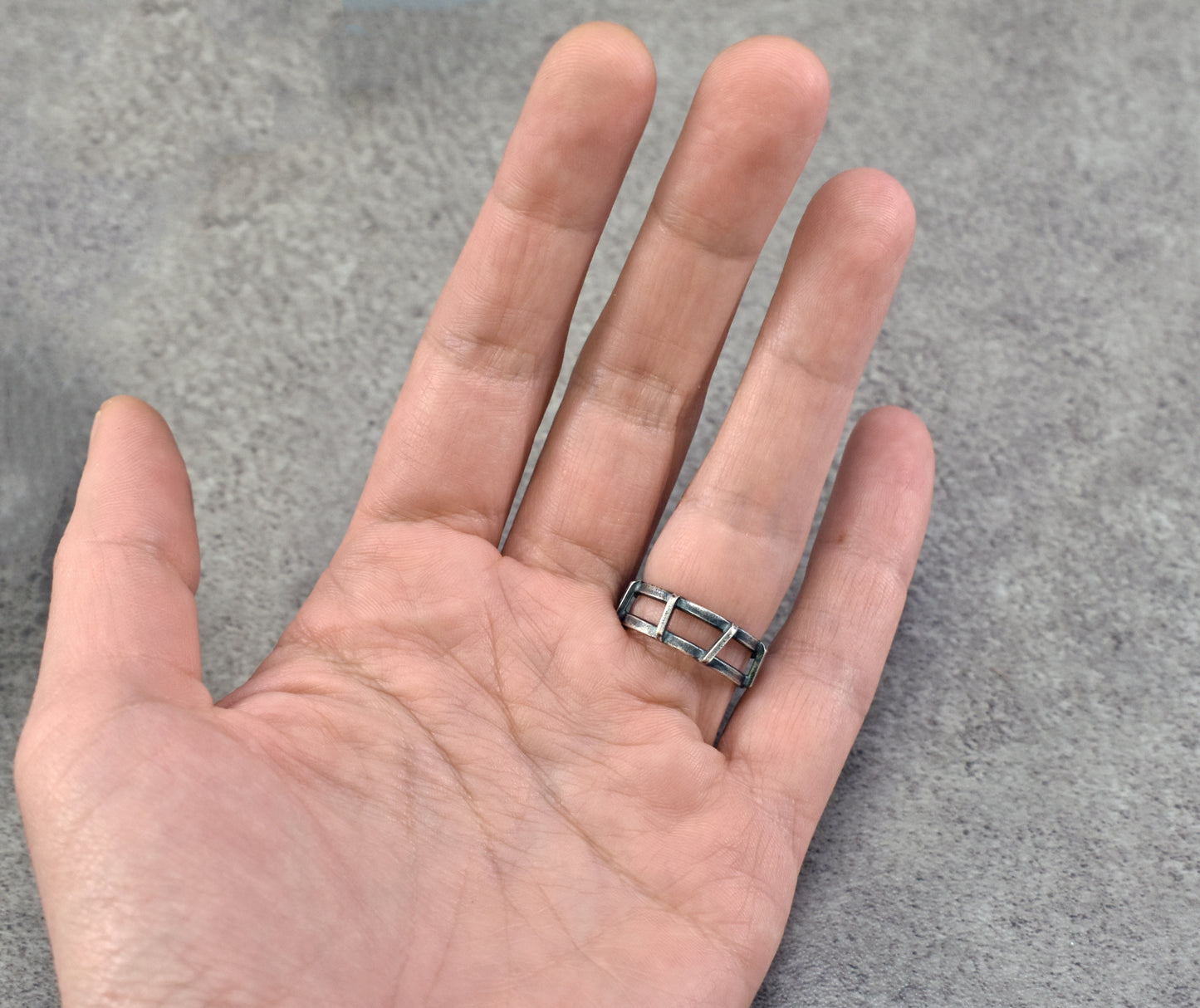 Aventurine and Sterling Silver Ring, Size 6.5