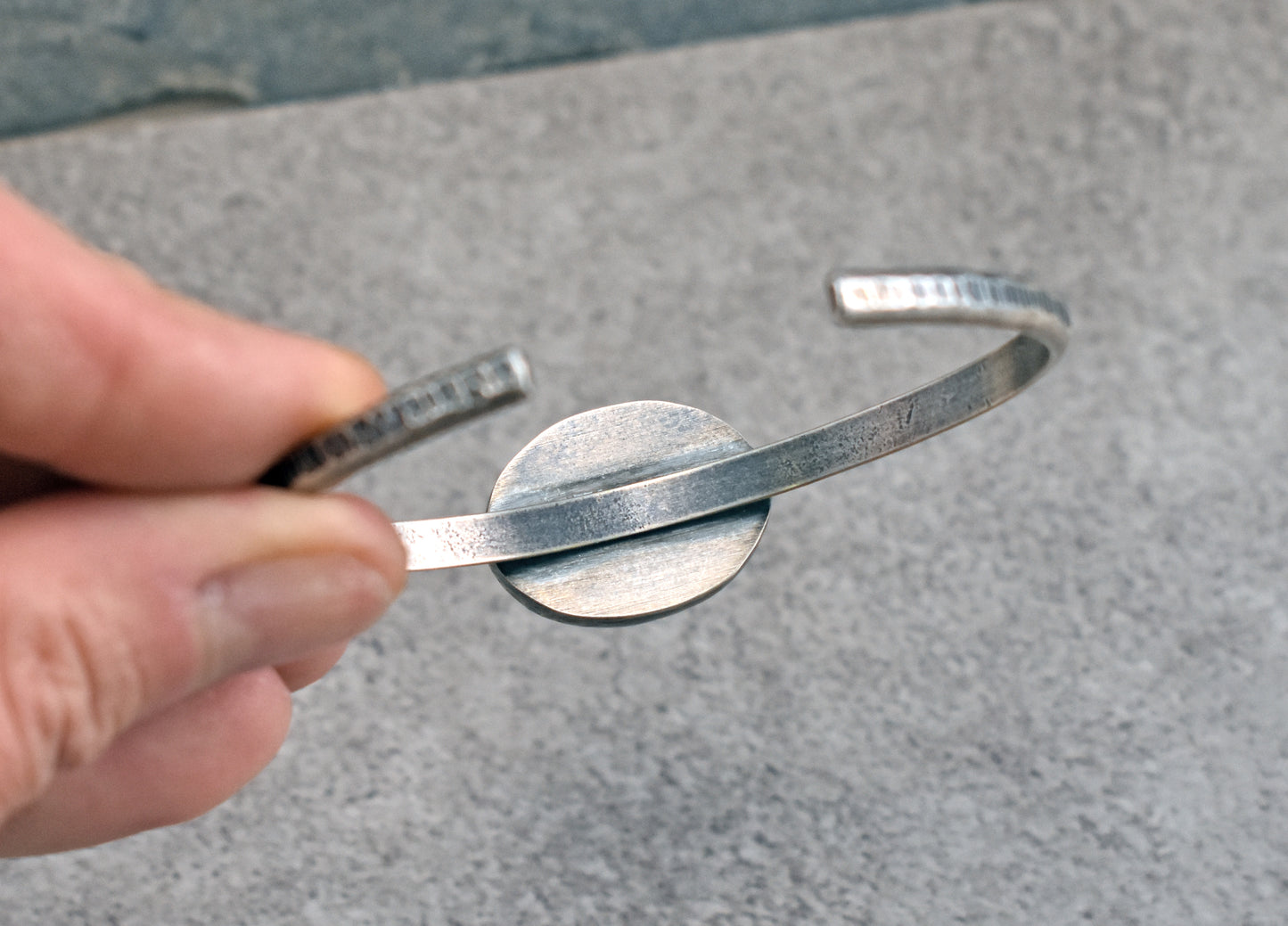 Labradorite and Sterling Silver Cuff Bracelet, Size Medium