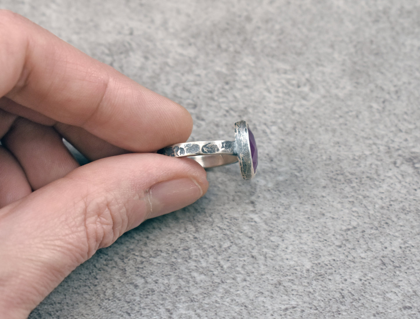 Faceted Pink Sapphire and Sterling Silver Ring, Size 7, Natural Gemstone Silversmith Jewelry