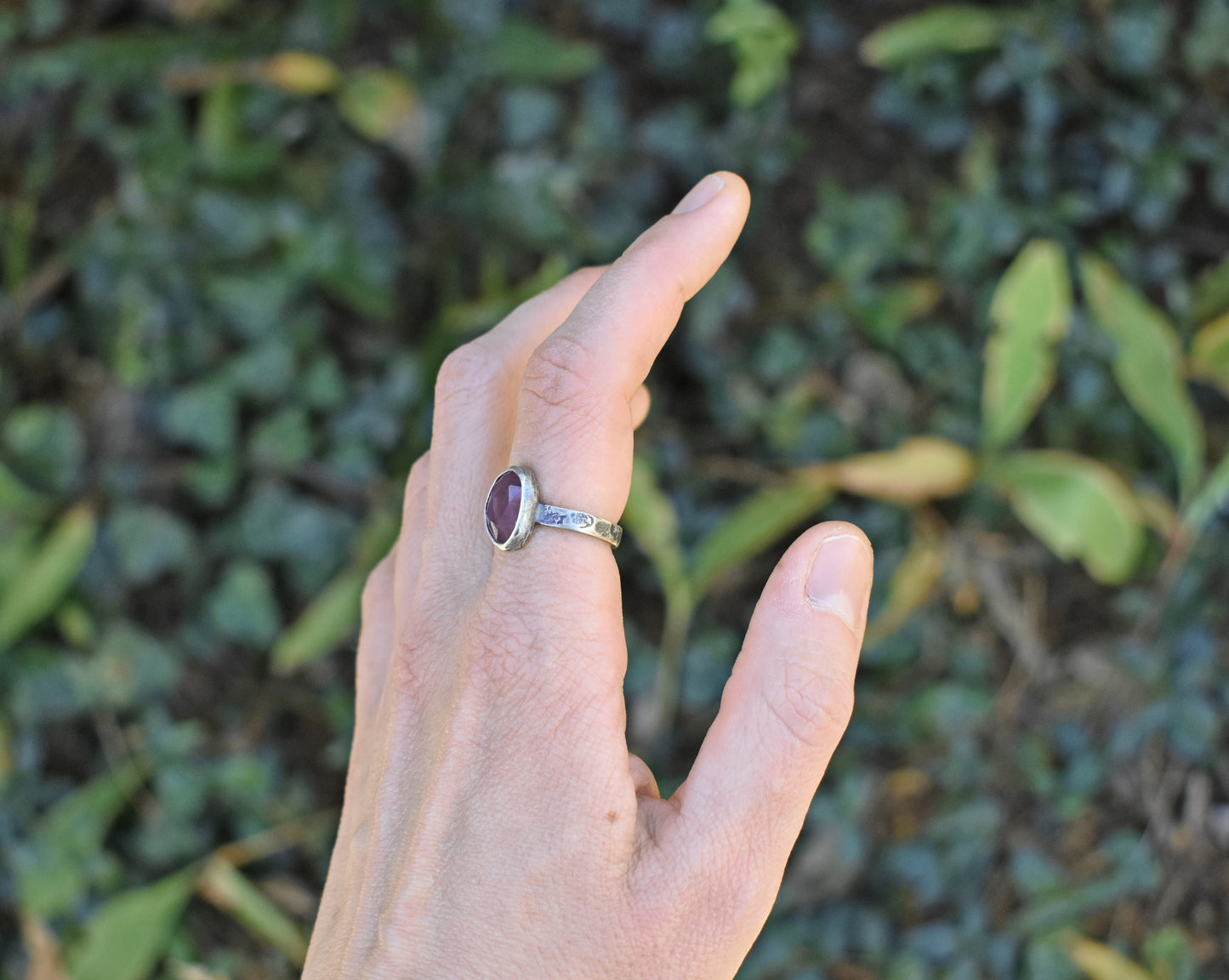 Faceted Pink Sapphire and Sterling Silver Ring, Size 7, Natural Gemstone Silversmith Jewelry