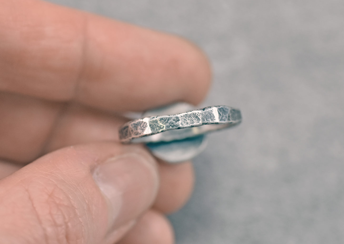 Amethyst Sterling Silver Ring Size 8.5, Organic Rustic Purple Gemstone Metalsmith Jewelry