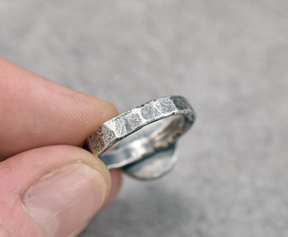 Citrine and Sterling Silver Ring Size 6, Organic Rustic Artisan Silversmith Jewelry