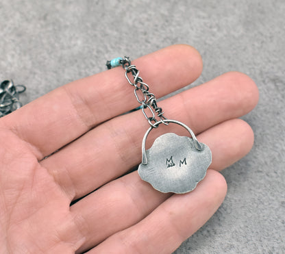 Dendritic Opal, Turquoise, Quartz and Sterling Silver Necklace, Fun Unique Silversmith Jewelry