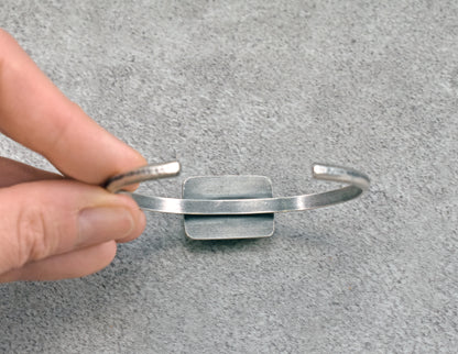 Labradorite and Sterling Silver Cuff Bracelet, Size Medium, Blue Gemstone Silversmith Jewelry