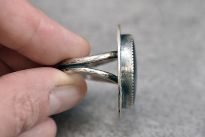 Sterling Silver Labradorite Statement Ring, Size 8.5