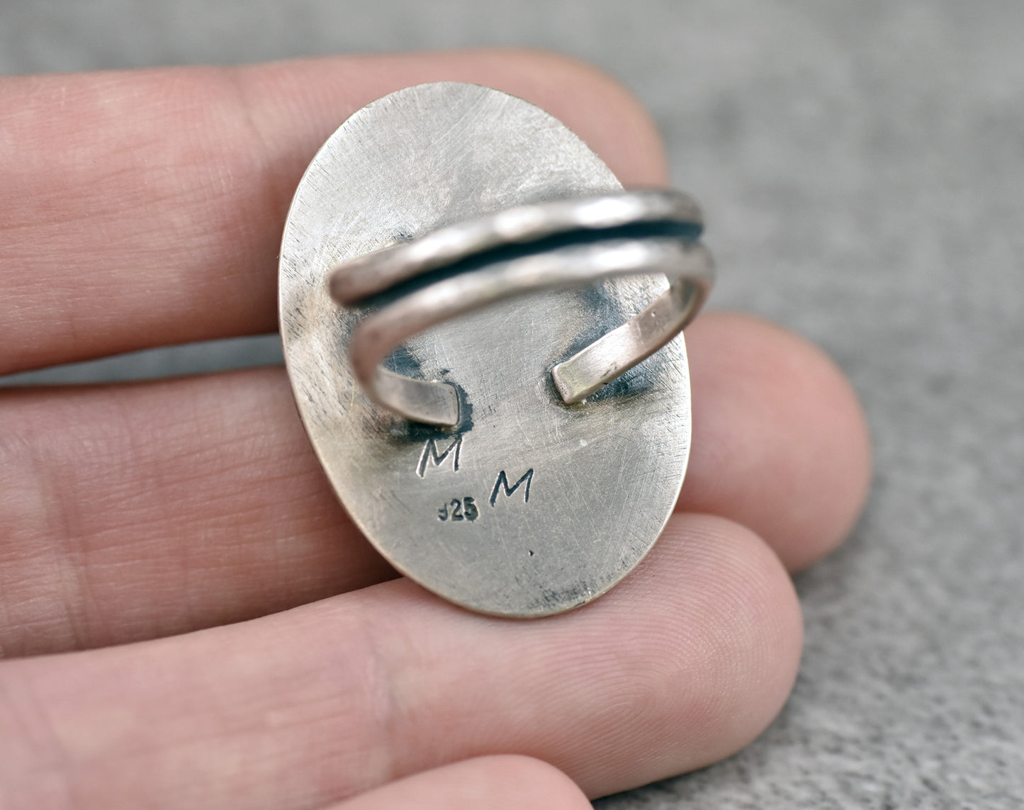 Sterling Silver Labradorite Statement Ring, Size 8.5