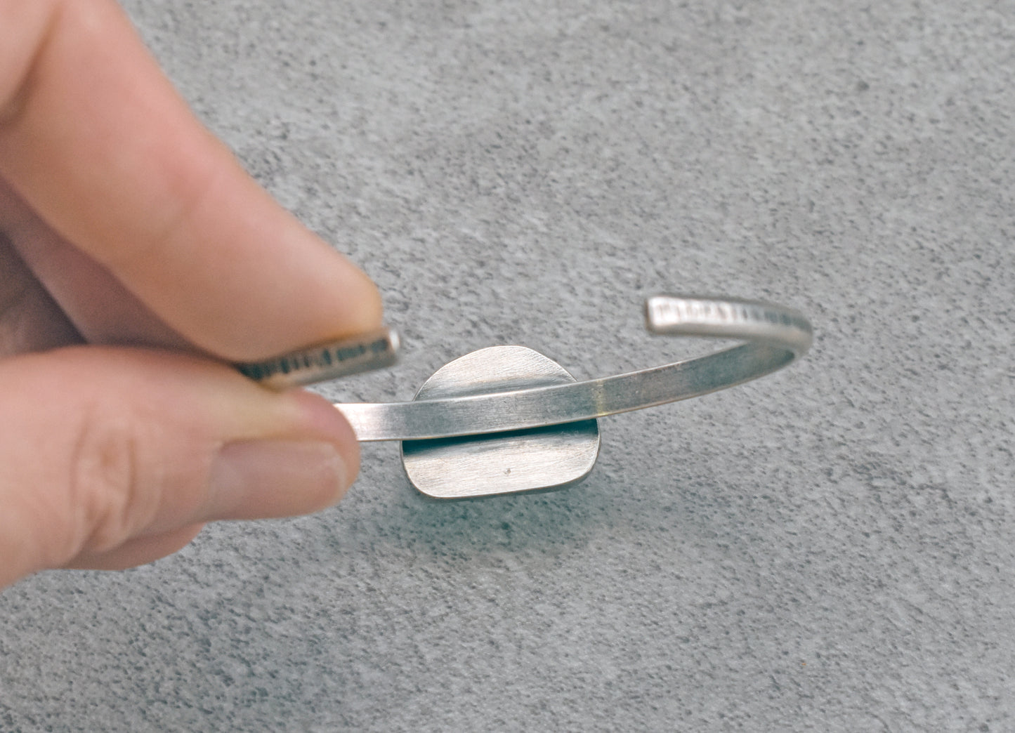 Larimar and Sterling Silver Cuff Bracelet, Size Small, Light Blue Stone HandmadeJewelry