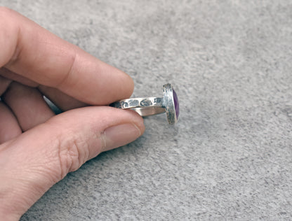 Faceted Pink Sapphire and Sterling Silver Ring, Size 7, Natural Gemstone Silversmith Jewelry