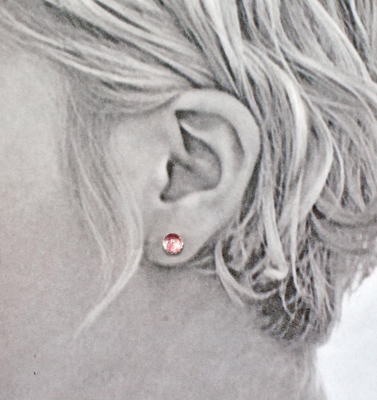 Simple Sterling Silver Gemstone Stud Earrings, Artisan Handmade Post Earrings