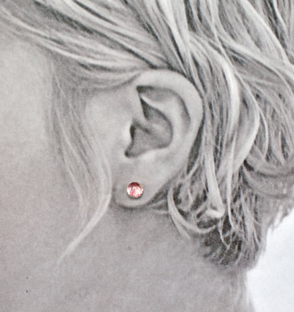 Simple Sterling Silver Gemstone Stud Earrings, Artisan Handmade Post Earrings