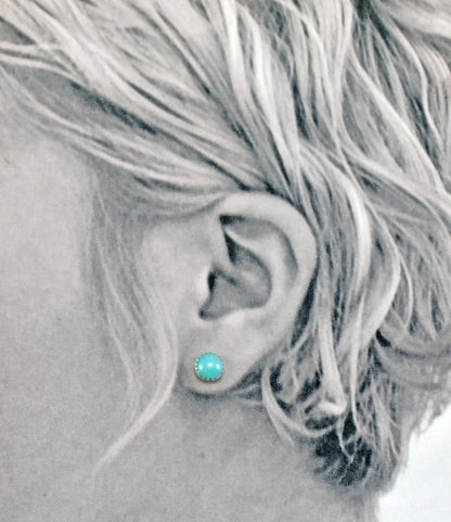 Simple Sterling Silver Gemstone Stud Earrings, Artisan Handmade Post Earrings