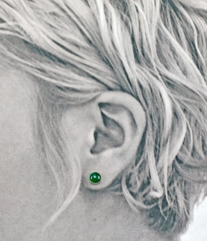 Simple Sterling Silver Gemstone Stud Earrings, Artisan Handmade Post Earrings