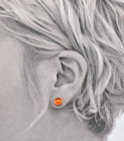 Simple Sterling Silver Gemstone Stud Earrings, Artisan Handmade Post Earrings