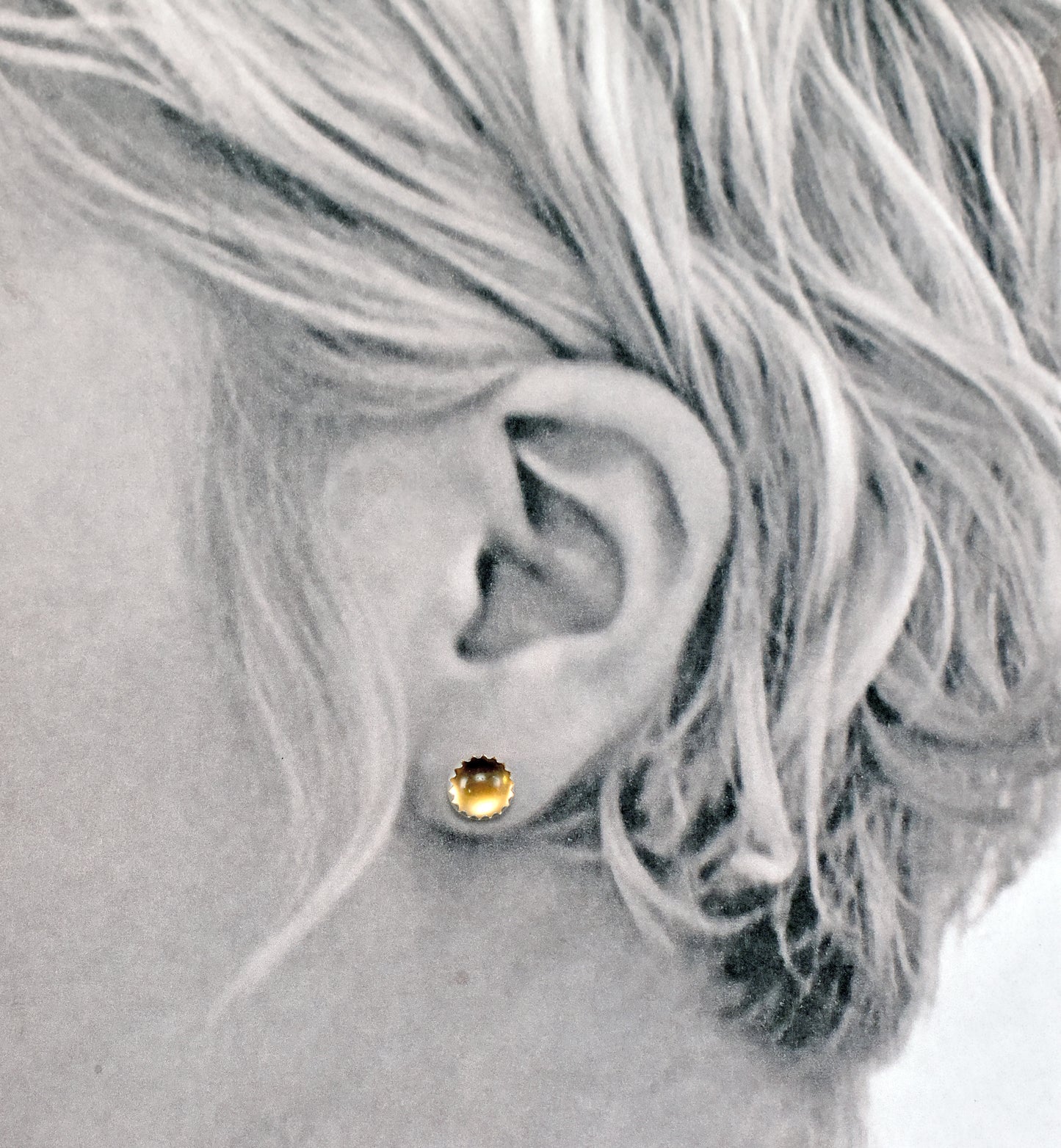 Simple Sterling Silver Gemstone Stud Earrings, Artisan Handmade Post Earrings