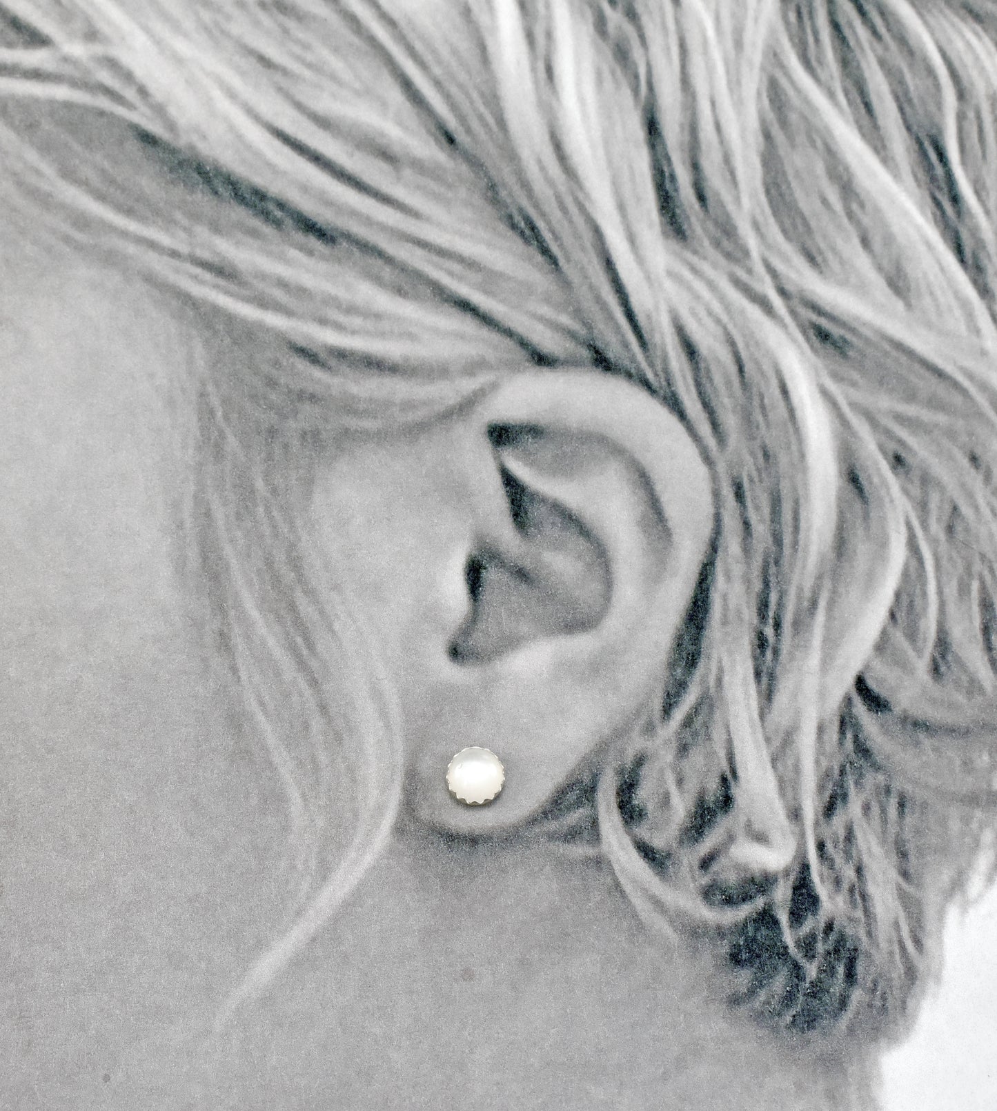 Simple Sterling Silver Gemstone Stud Earrings, Artisan Handmade Post Earrings