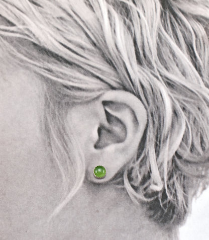 Simple Sterling Silver Gemstone Stud Earrings, Artisan Handmade Post Earrings