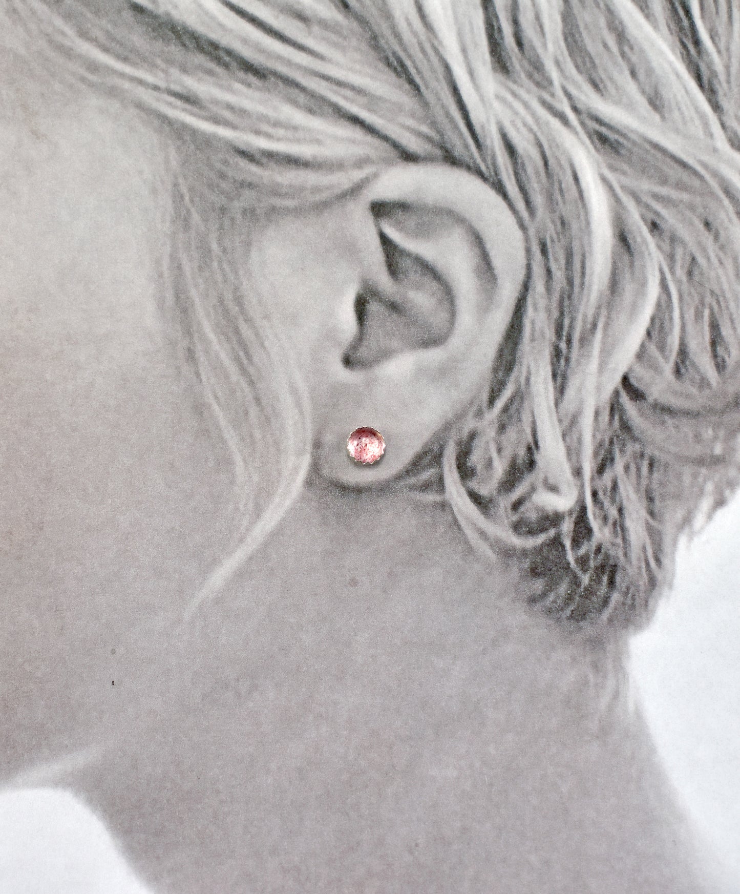 Simple Sterling Silver Gemstone Stud Earrings, Artisan Handmade Post Earrings