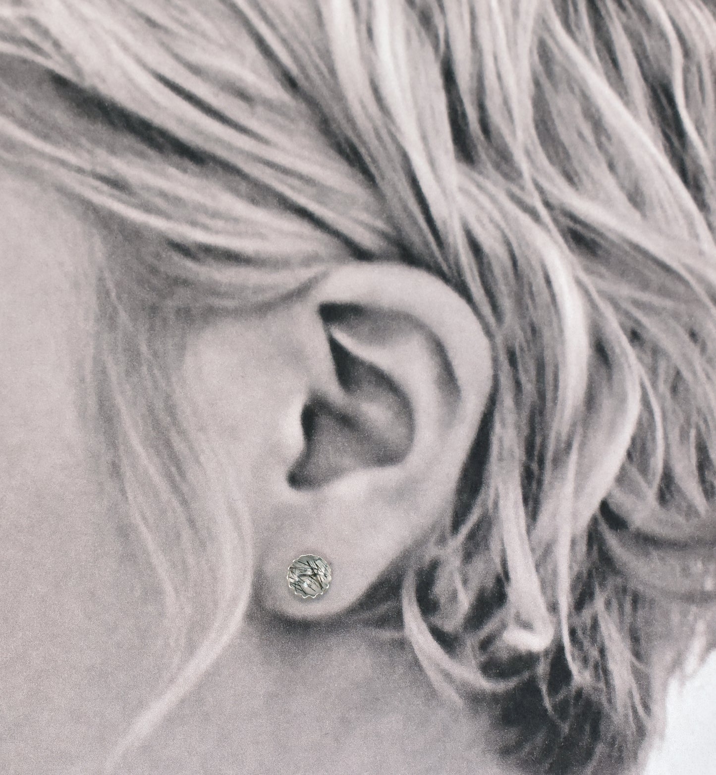 Simple Sterling Silver Gemstone Stud Earrings, Artisan Handmade Post Earrings