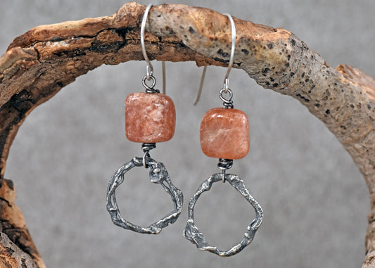 sterling silver and sunstone earrings