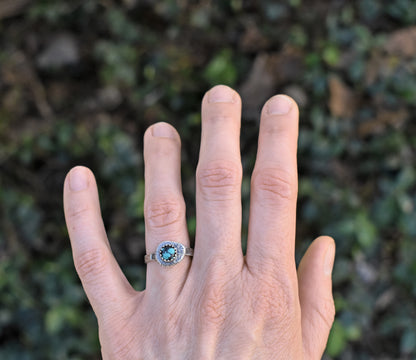 Turquoise Sterling Silver Ring Size 6.5, Artisan Silversmith Jewelry Handmade
