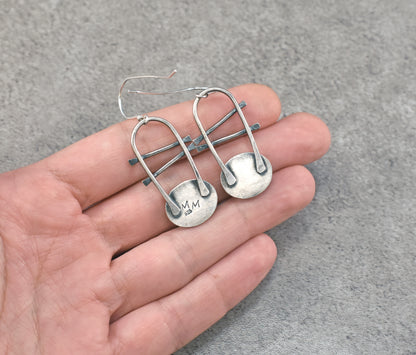 Turquoise and Sterling Silver Statement Dangle Earrings