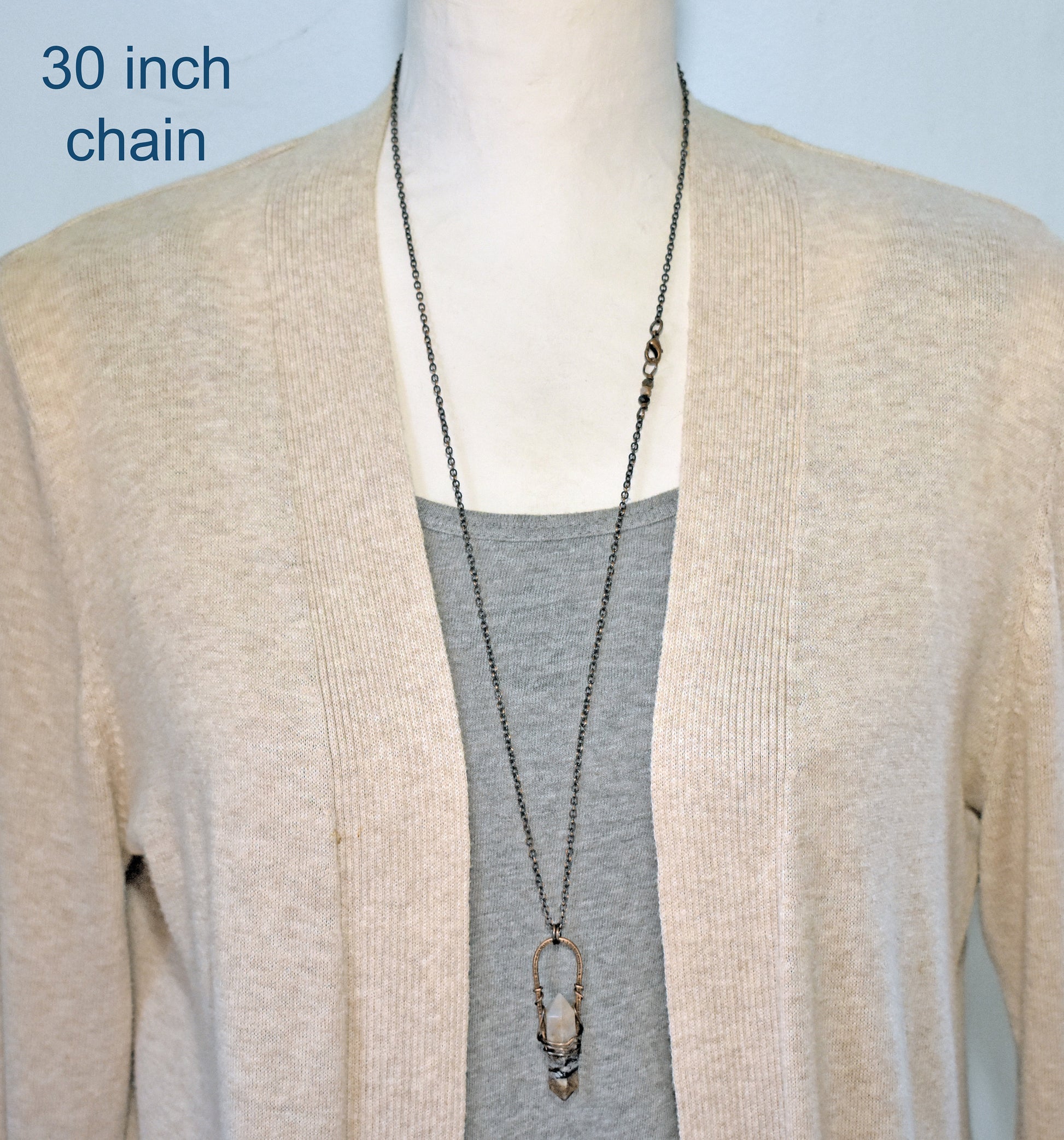 Pietersite Pendant, Double Terminated Natural Stone Necklace, Rustic Copper Wire Jewelry, Unique Earthy Gemstone